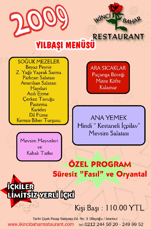 İkinci Bahar, Yeniyıl Kutlamaları, Yılbaşı Geceleri, Yılbaşında Fasıl