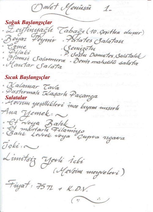 Davet Menusu