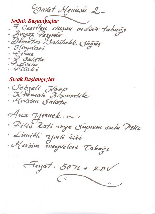Davet Menusu 2